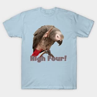 African Grey Parrot Waving High Four T-Shirt